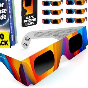 6 PACK Solar Eclipse Glasses Approved 2024 CE & ISO Certified